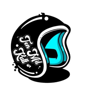 Ten Mil Kult Black and Blue Helmet Sticker